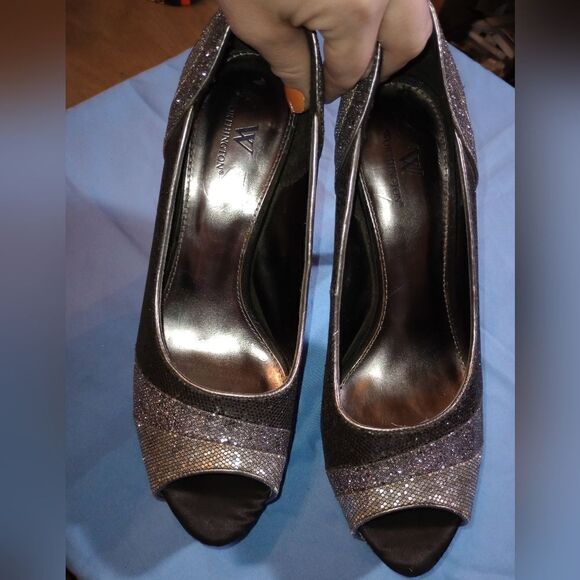 Worthington 5" sparkly open toe heels, size 9M - Picture 10 of 10